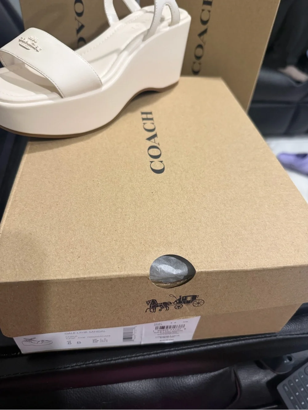 Coach Cream Platform Sandals